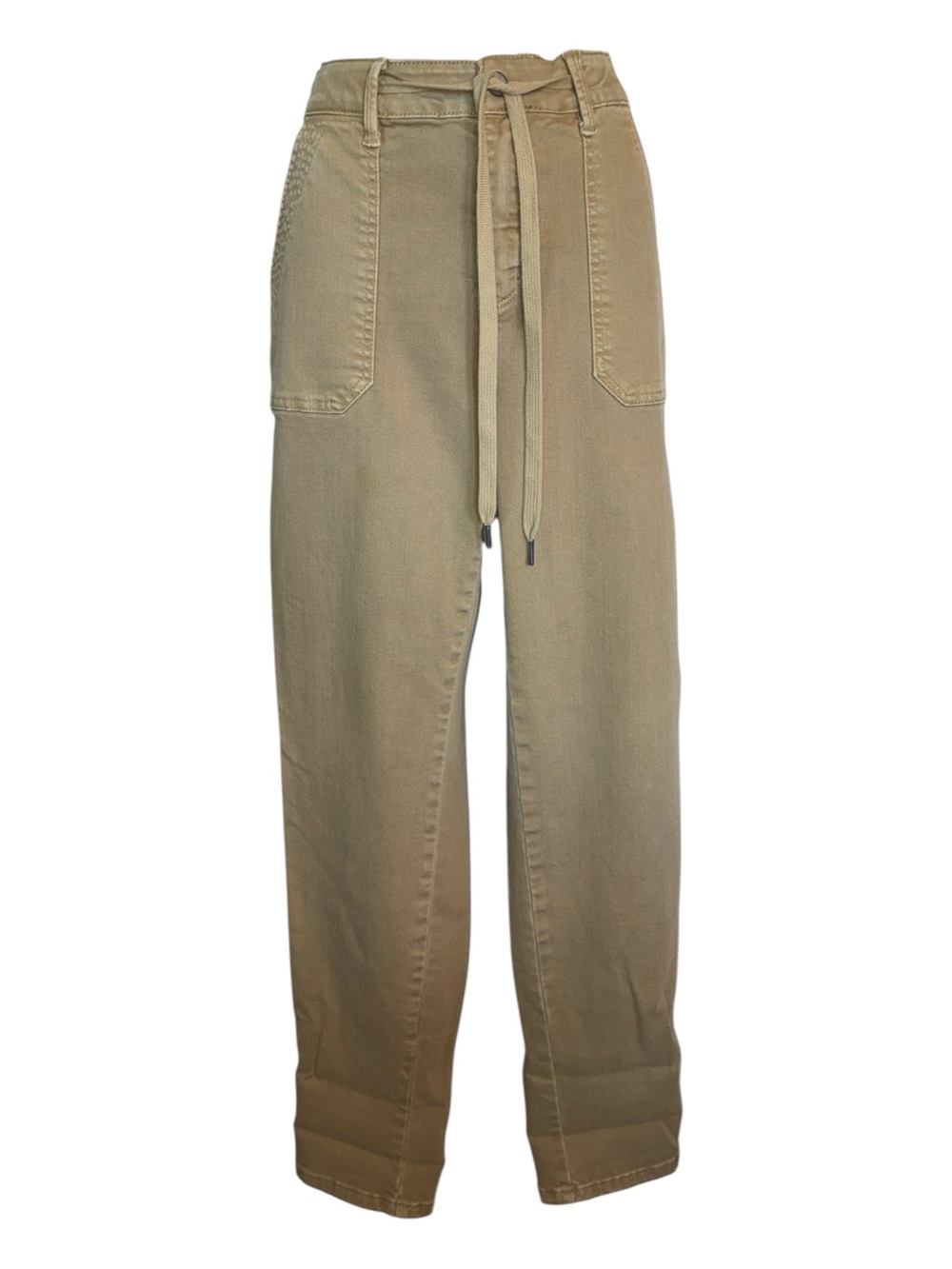 Judy Blue Khaki jeans women's 28 (6) mustard yellow, zip, Drawstring pockets euc